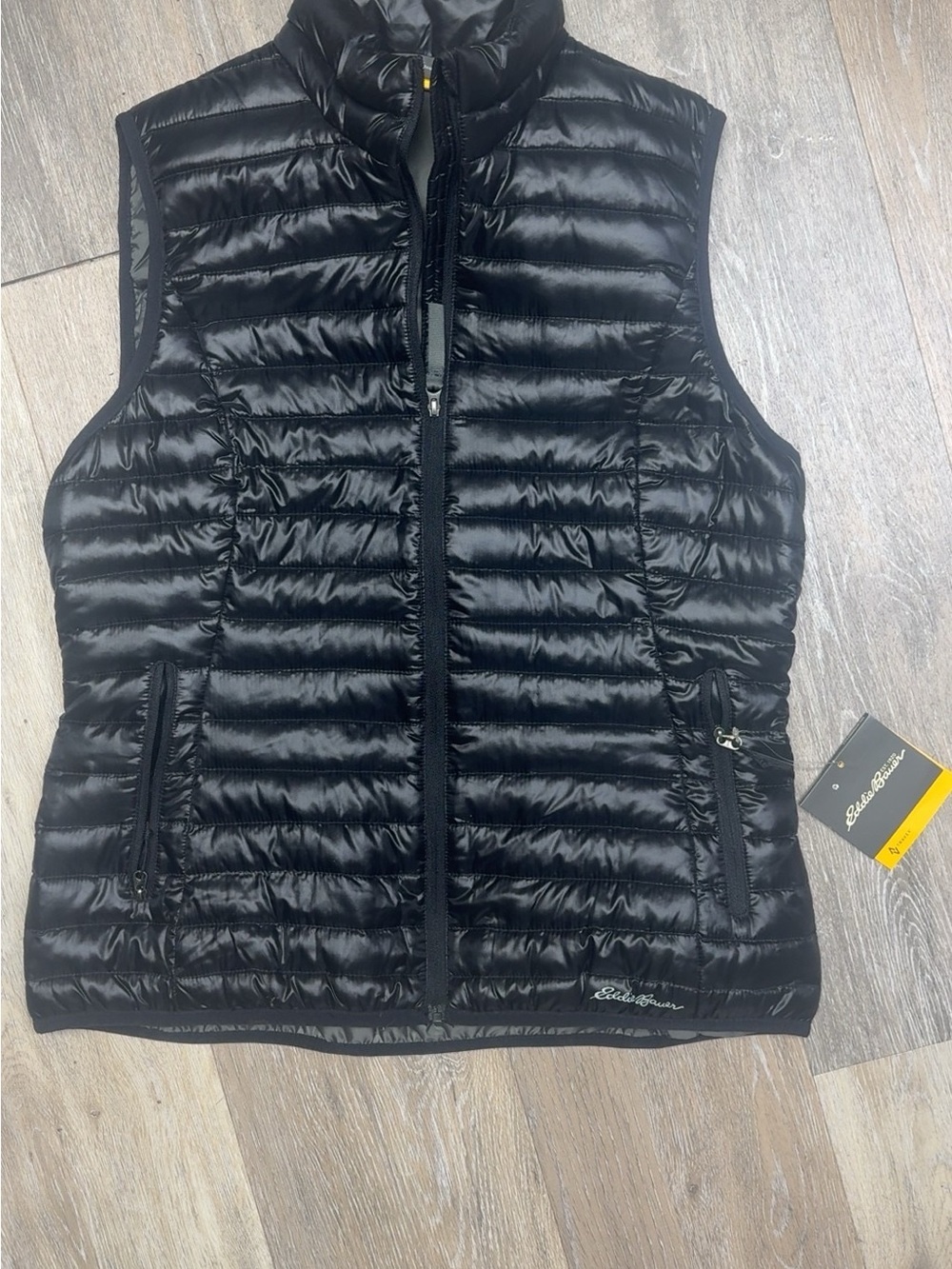 Eddie Bauer Black Quilted Packable Down Vest